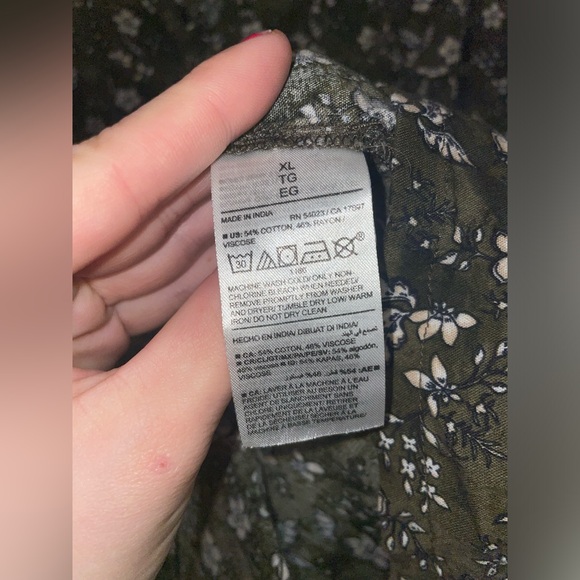 Old Navy Army Green Floral Dress Size XL NWOT - Picture 4 of 4